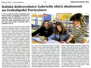 Italská dobrovolnice Gabrielle sbírá zkušenosti na českolipské Partyzánce